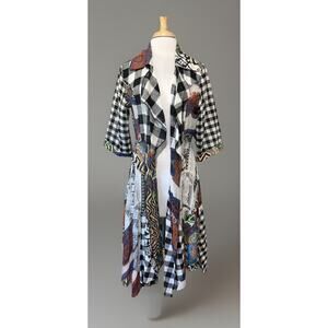 Feratelli Boho Patchwork Duster Jacket Artsy Lagenlook Open Women’s Sz Large
